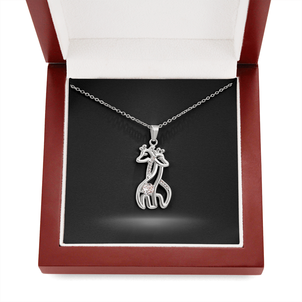 Giraffe Love Necklace with Personalized Message Card