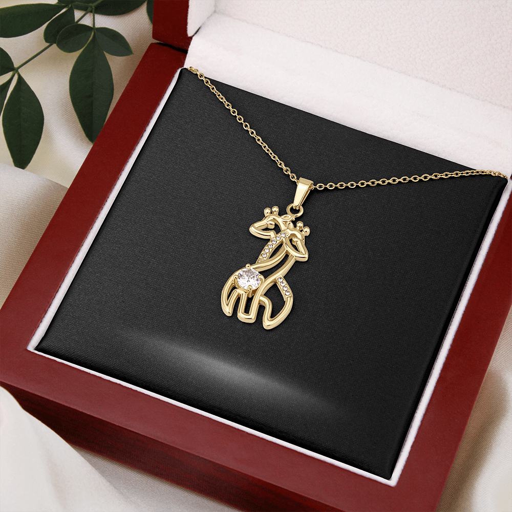 Giraffe Love Necklace with Personalized Message Card