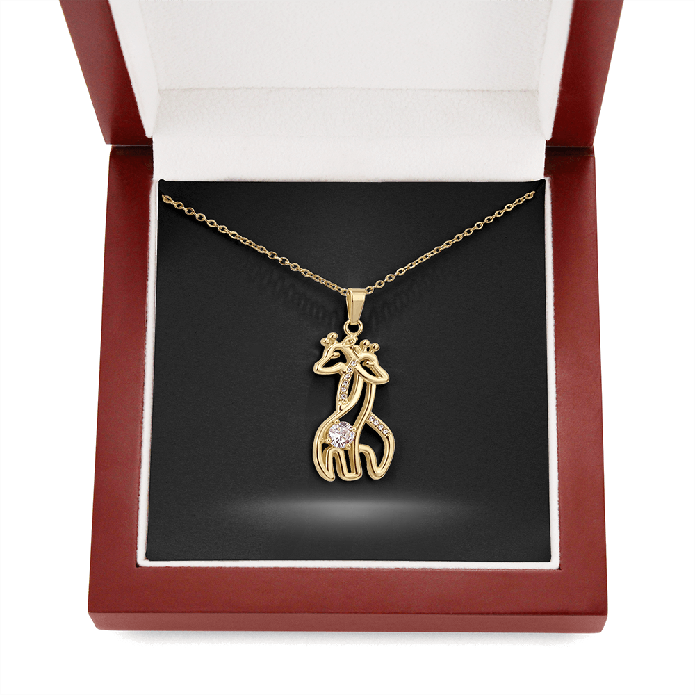 Giraffe Love Necklace with Personalized Message Card