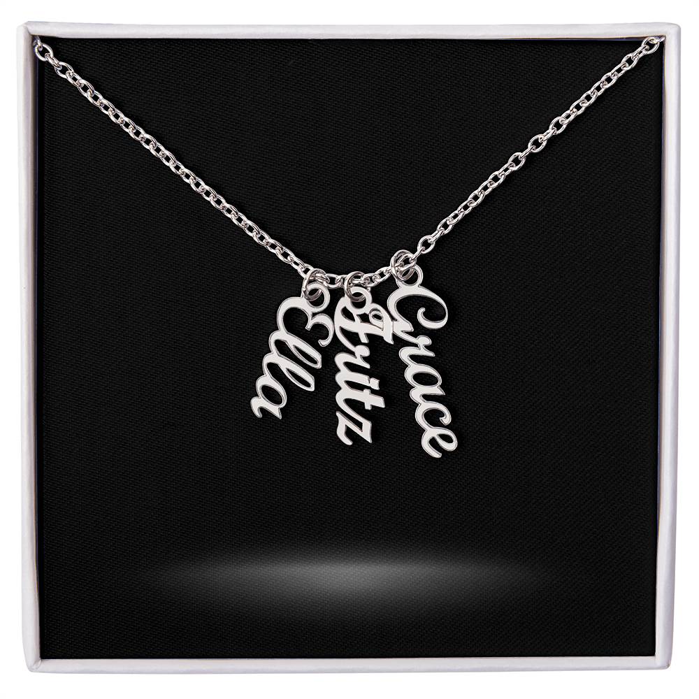 Multiple Name Necklace and Personal Message Card