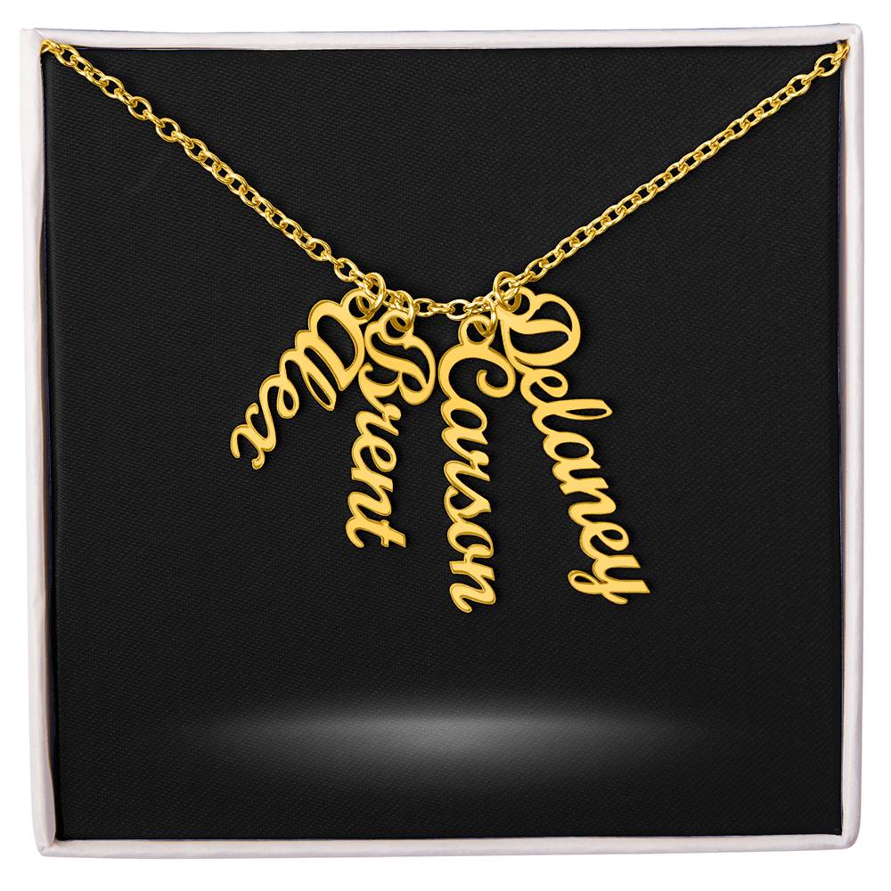 Multiple Name Necklace and Personal Message Card