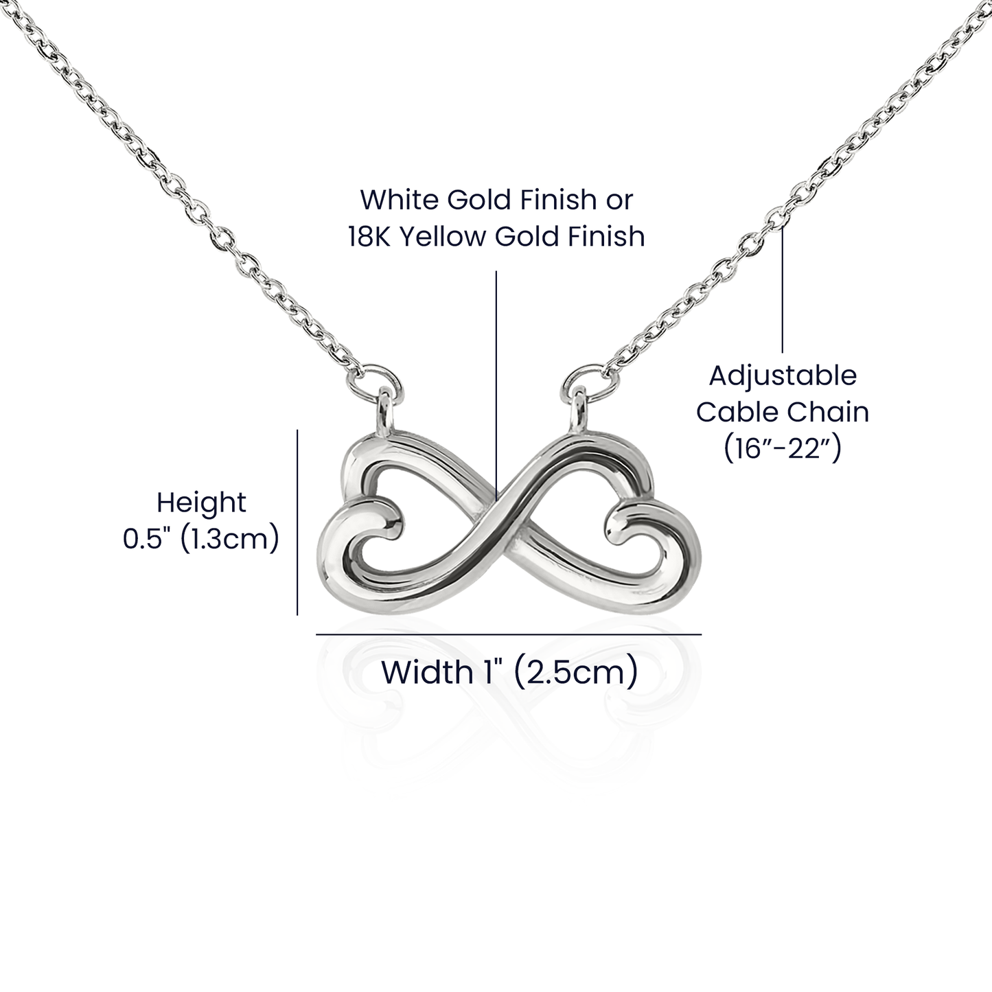 Infinity Love Necklace with Personalized Message Card