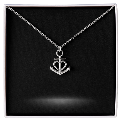 Anchor Love Necklace with Personalized Message Card