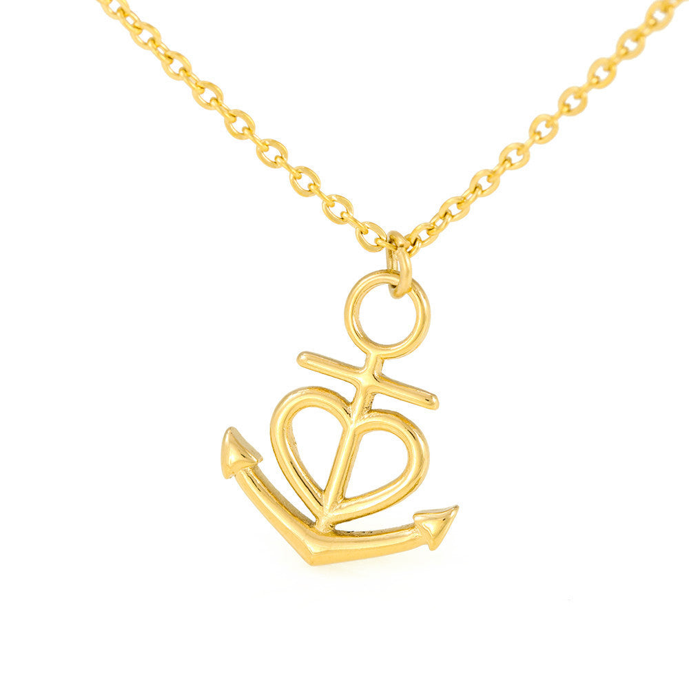 Anchor Love Necklace with Personalized Message Card