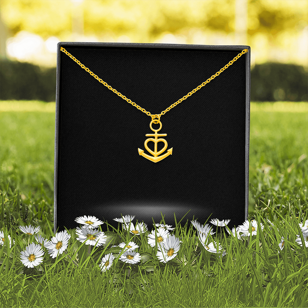 Anchor Love Necklace with Personalized Message Card