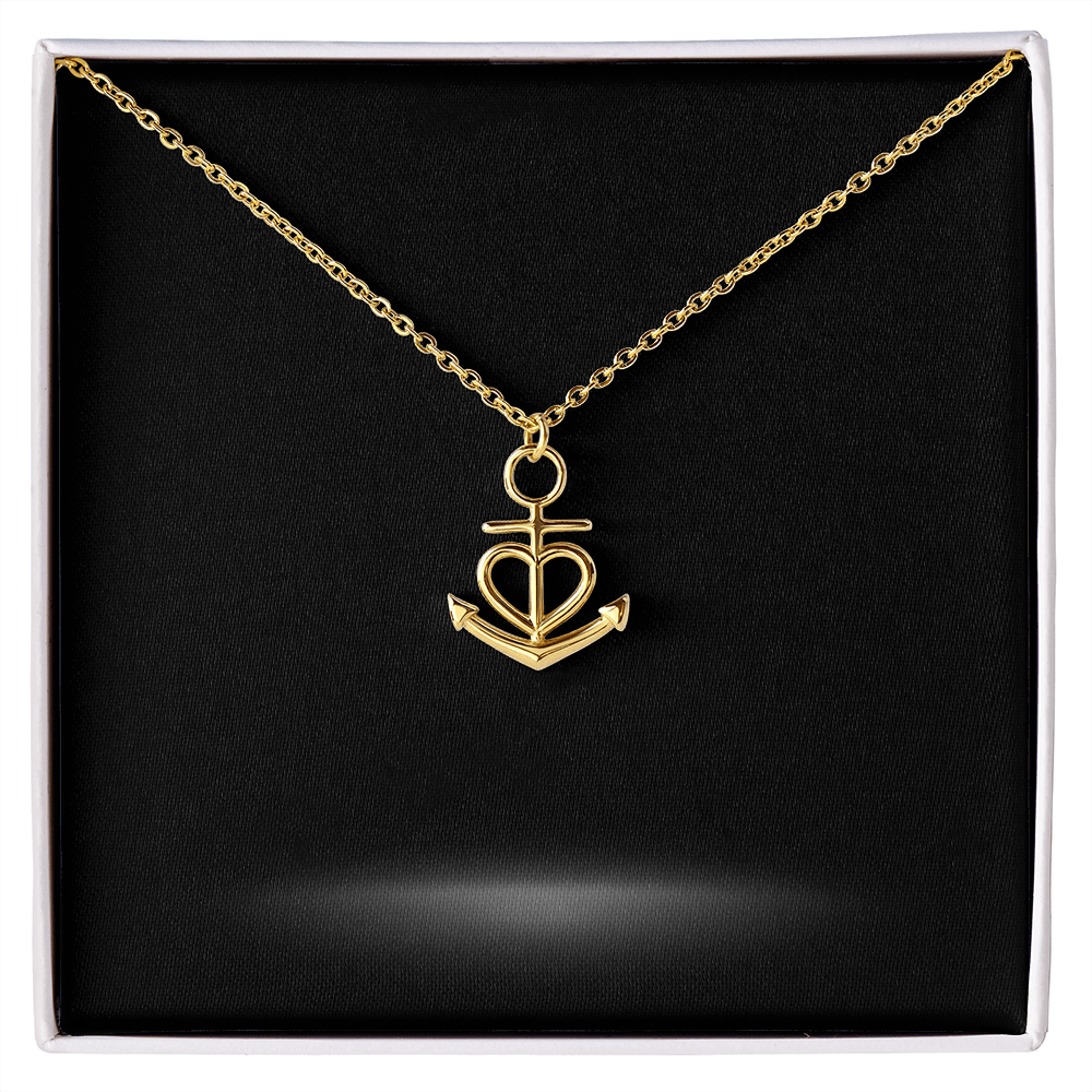 Anchor Love Necklace with Personalized Message Card