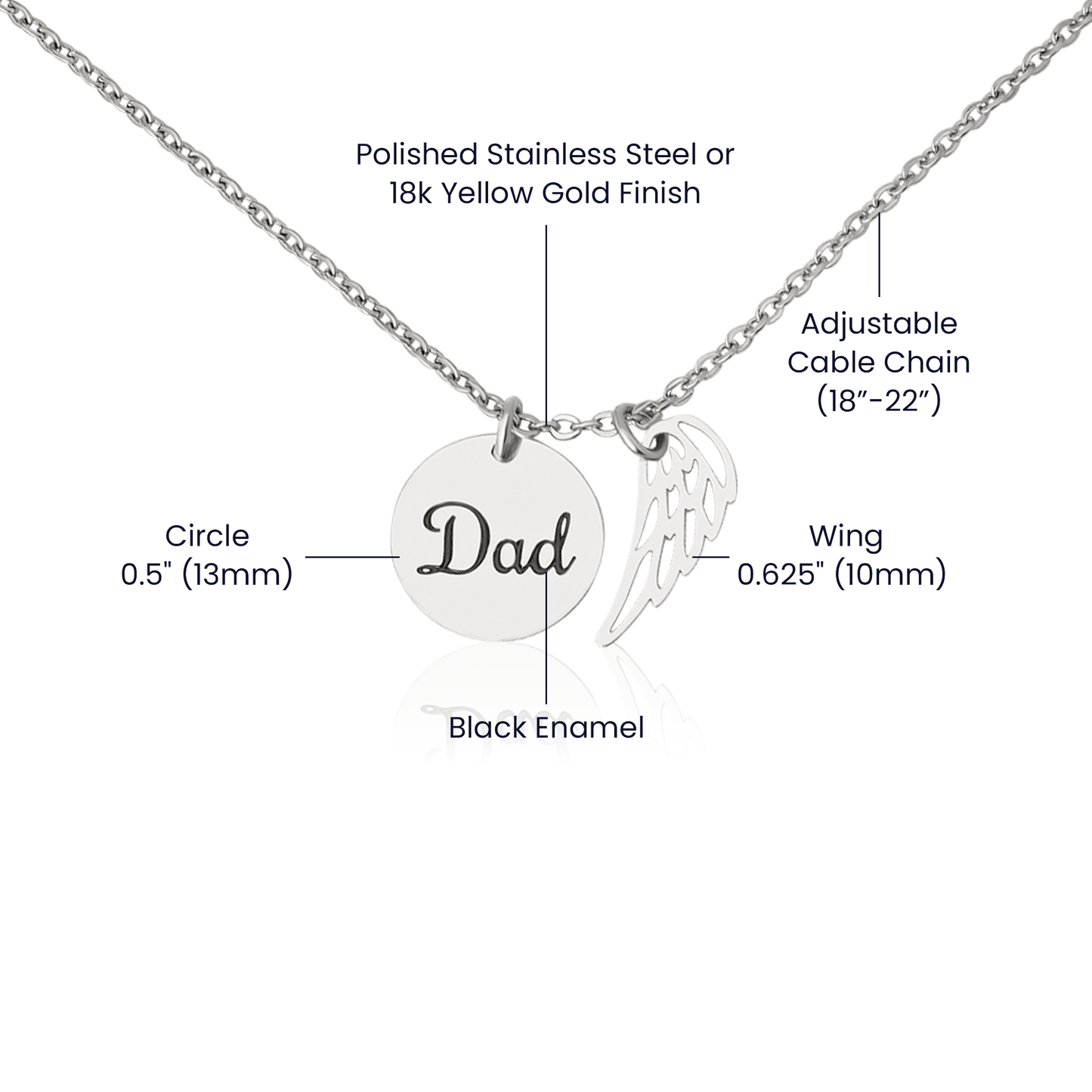 Dad Memorial Necklace and Personal Card