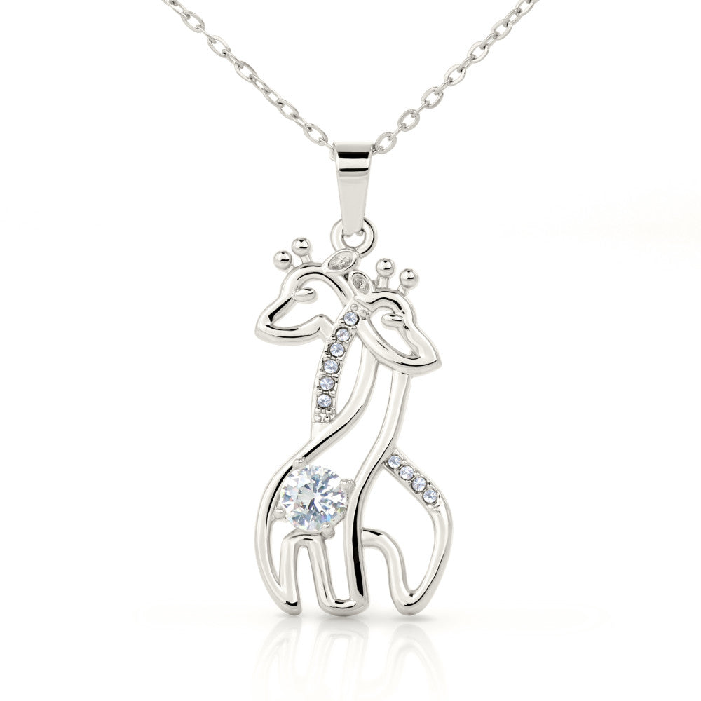 Giraffe Love Necklace with Personalized Message Card