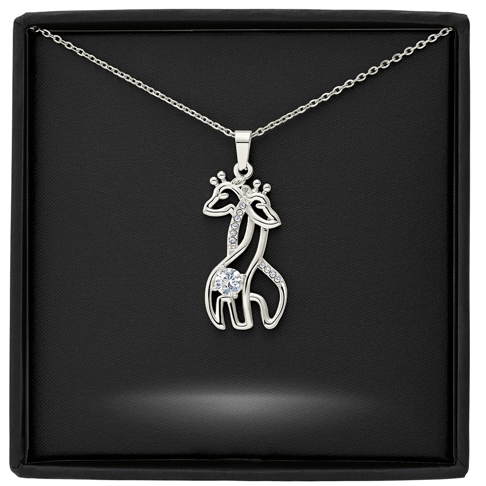 Giraffe Love Necklace with Personalized Message Card