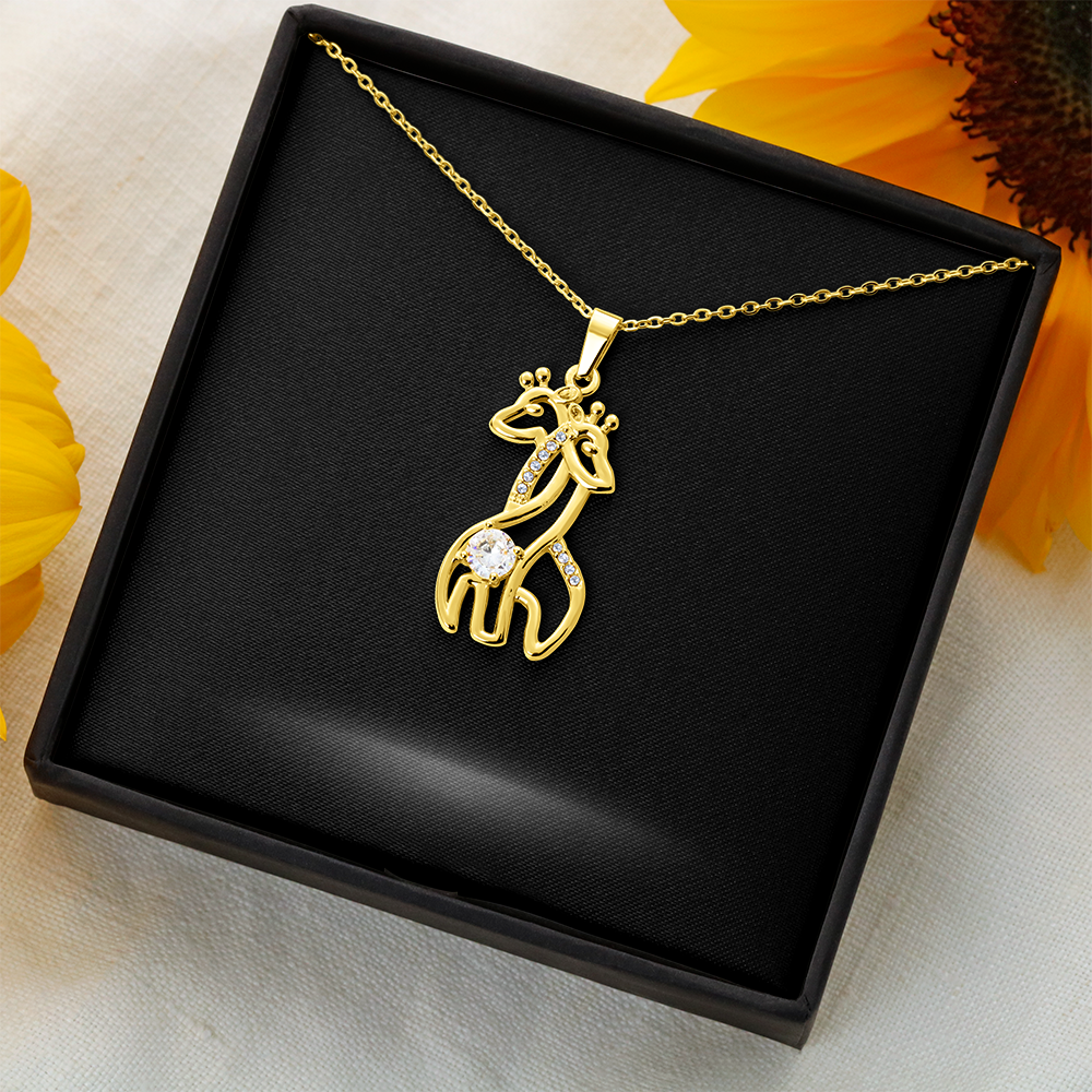 Giraffe Love Necklace with Personalized Message Card