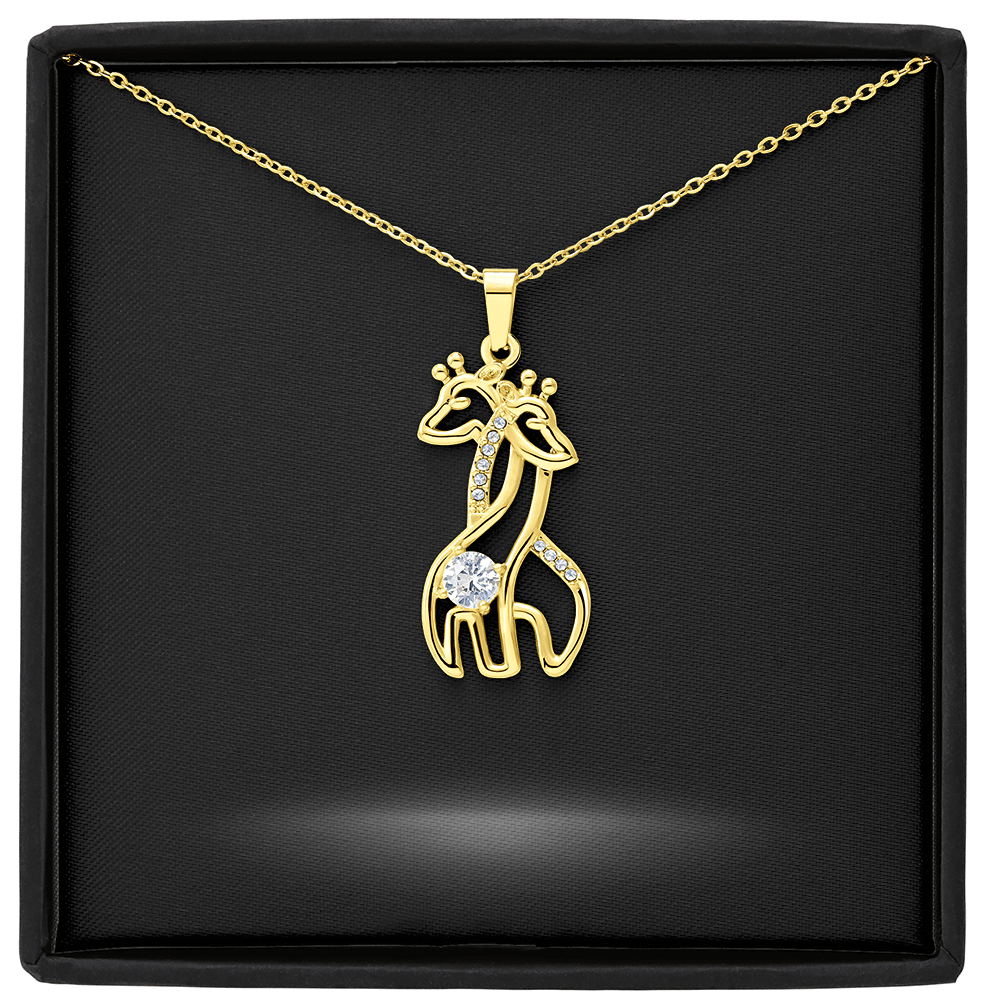 Giraffe Love Necklace with Personalized Message Card