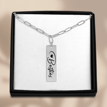 Load image into Gallery viewer, Vertical Bar Necklace - Paperclip Link
