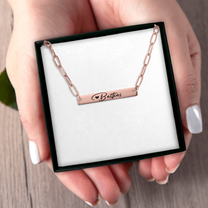 Bar Necklace - Paperclip Link