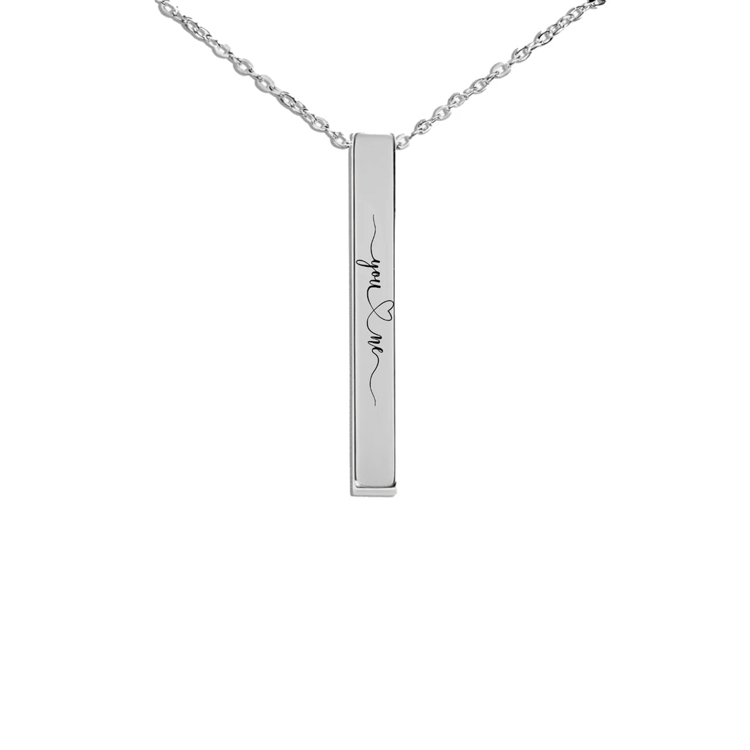 3D Bar Necklace - Fine Link