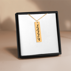 Vertical Bar Necklace  - Fine Link