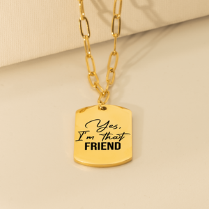 Tag Necklace - Paperclip Link