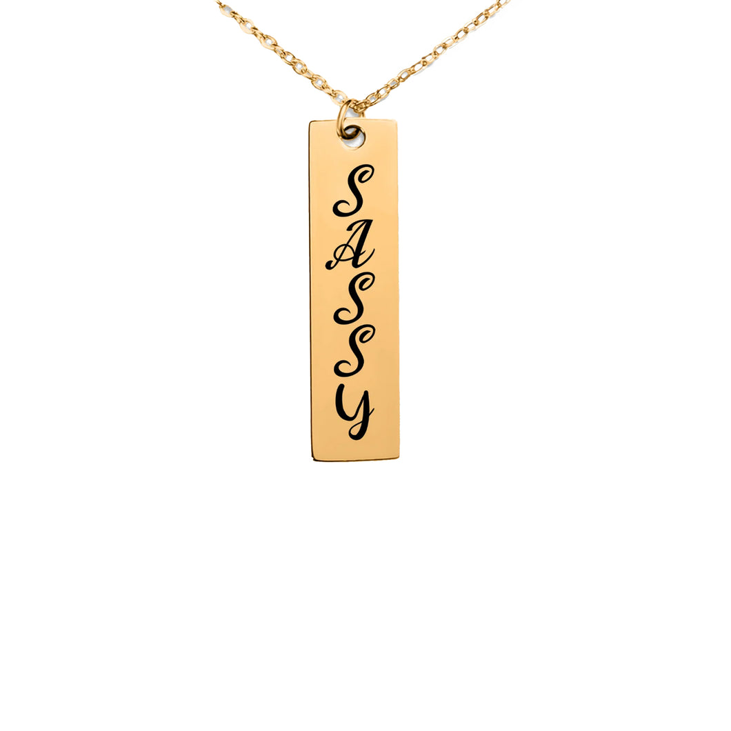 Vertical Bar Necklace  - Fine Link