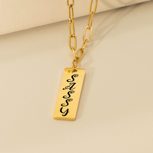 Load image into Gallery viewer, Vertical Bar Necklace - Paperclip Link
