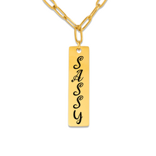 Load image into Gallery viewer, Vertical Bar Necklace - Paperclip Link
