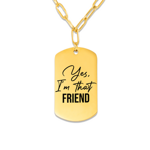 Tag Necklace - Paperclip Link