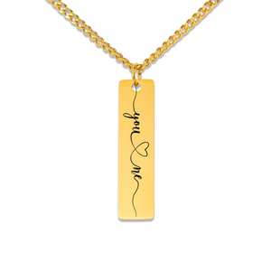 Vertical Bar Necklace - Cuban Link