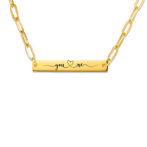 Bar Necklace - Paperclip Link